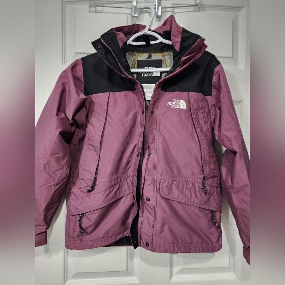 Maroon North Face Wind Breaker Rain Jacket